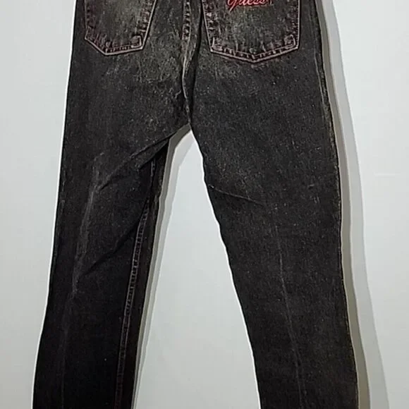 Vtg 90s Guess Mom Jeans US 26 High Rise EMBROIDERED Logo Stl 39050RG Made In USA - Picture 5 of 10